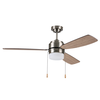 Litex Industries 52” Brushed Nickel Finish Ceiling Fan Includes Blades & LED Light Kit AU52BNK3L